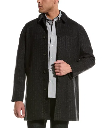 SLATE & STONE SLATE & STONE HERRINGBONE MAC WOOL-BLEND COAT