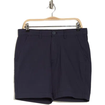 Slate & Stone Microcheck Cotton Shorts In Navy Micro Check