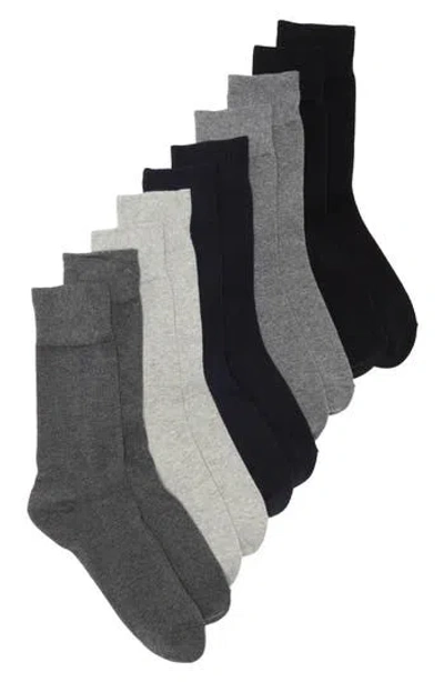 Slate & Stone Pack Of 5 Crew Socks In Black/grey Multi