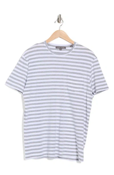 Slate & Stone Stripe Cotton Pocket T-shirt In Heather Grey Stripe