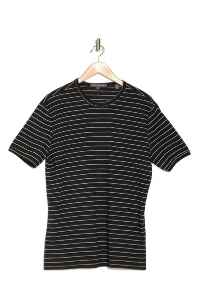 Slate & Stone Stripe Linen Blend Slub T-shirt In Black