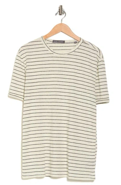 Slate & Stone Stripe Linen Blend T-shirt In White Black Stripe