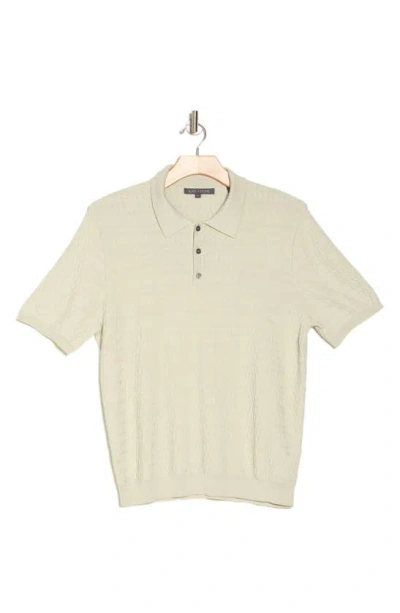 Slate & Stone Wave Knit Sweater Polo In Sand