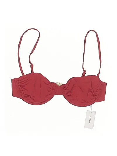 Pre-owned Slate Swim Swimsuit Top Burgundy Swimwear