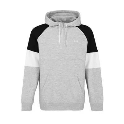 Slazenger Fleece Quarter Zip Tracksuit Mens In Grey Marl/black