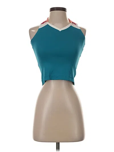 Pre-owned Slazenger Tank Top Teal Halter Neckline Tops