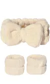 Sleeke Hair Let It Drip Microfiber Headband And Wristbands Set In Beige