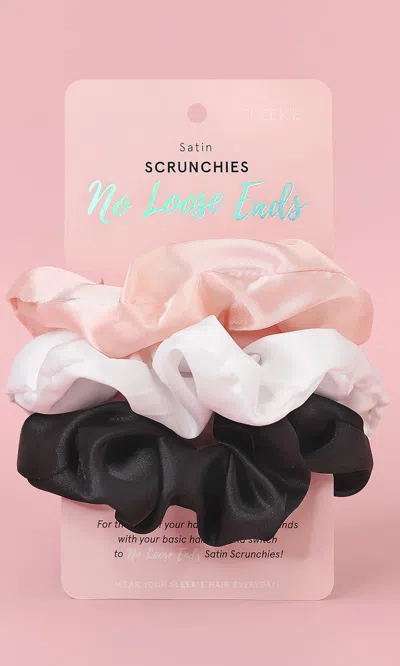 Sleeke Hair Satin Scrunchies - No Loose Ends (set Of 3) In Pink