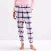 Sleep Chic Jogger Womens Flannel Pajama Pants In Pink
