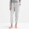 Sleep Chic Jogger Womens Flannel Pajama Pants In Gray