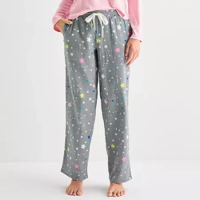 Sleep Chic Womens Flannel Pajama Pants In Gray