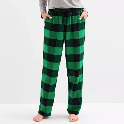 Sleep Chic Womens Flannel Pajama Pants In Green