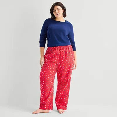 Sleep Chic Womens Flannel Pajama Pants In Red