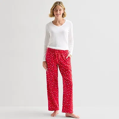 Sleep Chic Womens Flannel Pajama Pants In Red