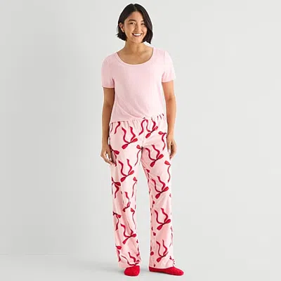 Sleep Chic Womens Fleece 2-pc. Pajama Pants In Blue