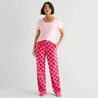 Sleep Chic Womens Fleece 2-pc. Pajama Pants In Purple