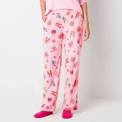 Sleep Chic Womens Fleece Pajama Pants In Pink