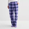 Sleep Chic Womens Fleece Pajama Pants With Sock In Purple