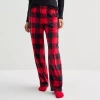 Sleep Chic Womens Fleece Pajama Pants With Sock In Red