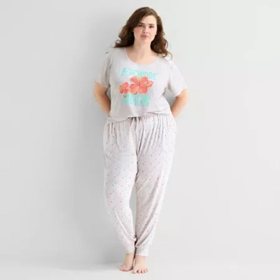 Sleep Chic Womens Plus Pajama Pants In Gray
