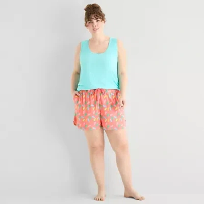 Sleep Chic Womens Plus Pajama Shorts In Blue
