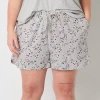 Sleep Chic Womens Plus Pajama Shorts In Gray