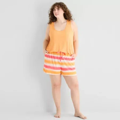 Sleep Chic Womens Plus Pajama Shorts In Orange