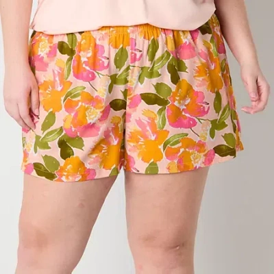 Sleep Chic Womens Plus Pajama Shorts In Pink