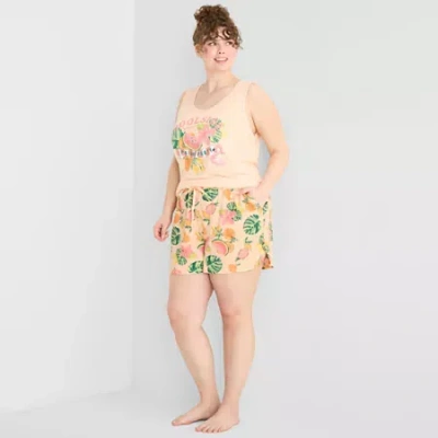 Sleep Chic Womens Plus Pajama Shorts In Yellow