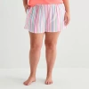 Sleep Chic Womens Poplin Plus Pajama Shorts In Multi