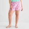 Sleep Chic Womens Poplin Plus Pajama Shorts In Pink