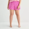 Sleep Chic Womens Poplin Plus Pajama Shorts In Purple