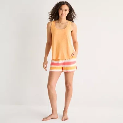 Sleep Chic Womens Scoop Neck Sleeveless Pajama Top In Orange