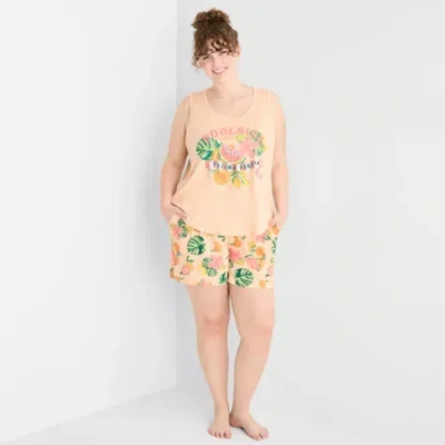 Sleep Chic Womens Scoop Neck Sleeveless Plus Pajama Top In Yellow