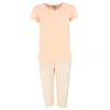Sleep Junkie Women's Stay Palm Short Sleeve Capri Set In Orange