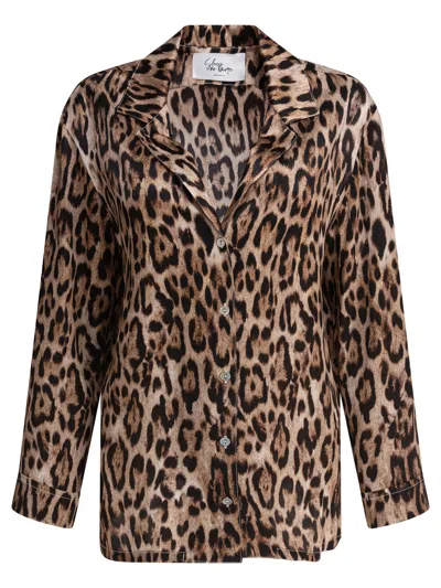 Sleep No More Brown Silk Shirt In Multi