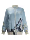 Sleep No More Floral-print Jacket In Blue