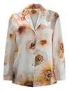 Sleep No More Floral-print Silk Shirt In Neutral