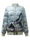 Sleep No More Graphic-print Padded Jacket In Blue