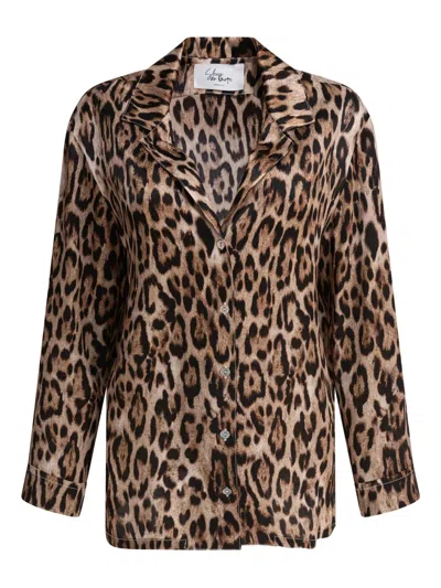 SLEEP NO MORE LEOPARD-PRINT BUTTON-DOWN BLOUSE