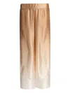 Sleep No More Beige Silk Trousers With Ombre Effect In Brown