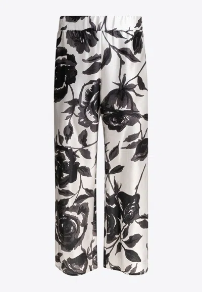 SLEEP NO MORE PATTERNED SILK PANTS