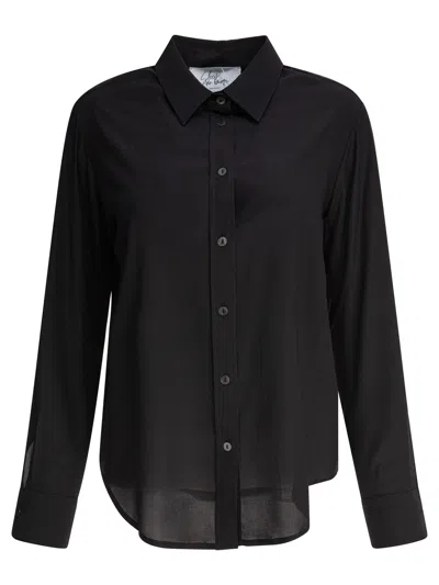 Sleep No More Silk-elastane Blend Long-sleeved Shirt In Black
