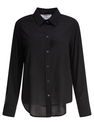 Sleep No More Silk-elastane Blend Long-sleeved Shirt In Black