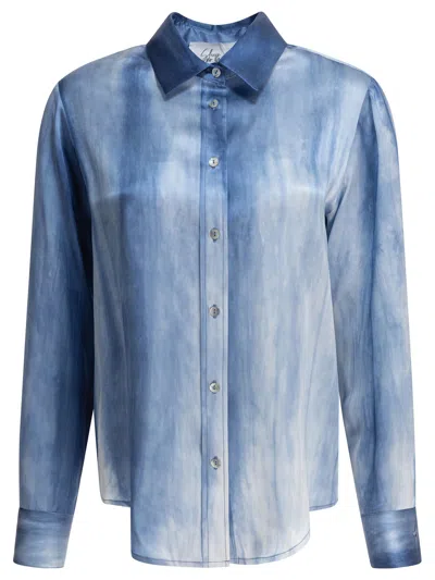 Sleep No More Light Blue Silk Shirt