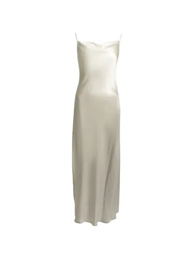 Sleep No More Silk Midi Dress In White
