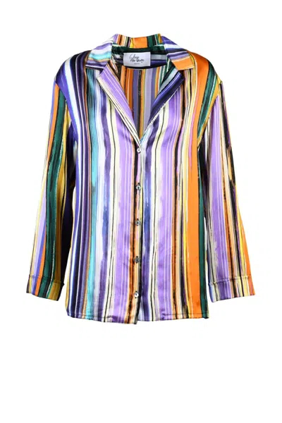 Sleep No More Silk Shirt - Purple In Multi