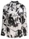 Sleep No More Silk Shirt With Bold Floral Print In Multi