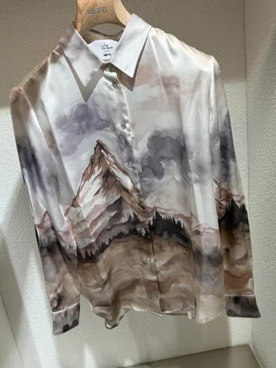 Sleep No More Silk Shirt With Fantasy Canvas In Gray