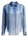 Sleep No More Tie-dye Silk Shirt In Blue
